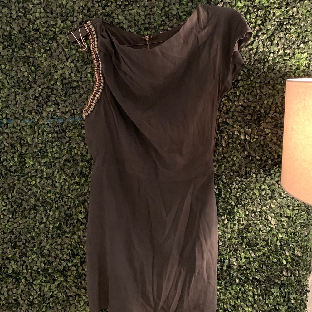 black beaded silk dress